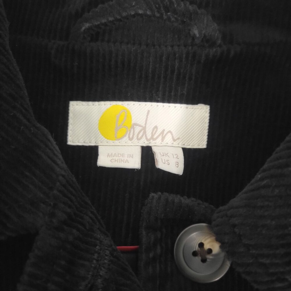 Boden Black Corduroy Cropped Friends Gilmore Y2k Dark Academia Trucker Jacket - Picture 3 of 12